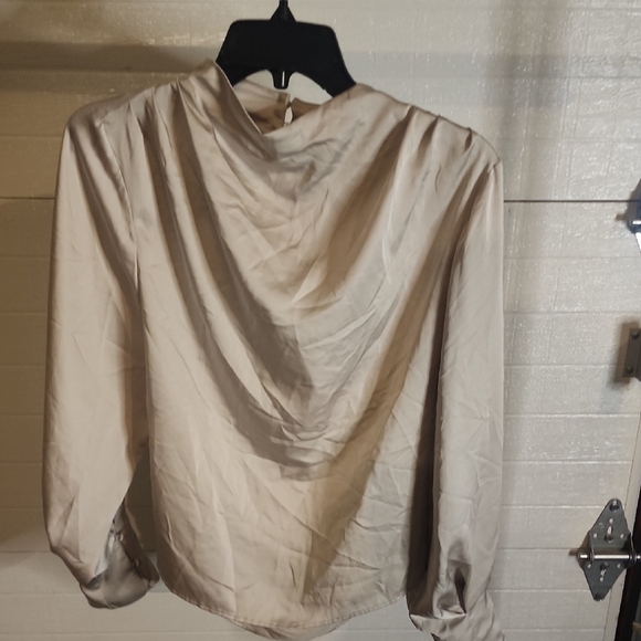 Zara Tops - Zara Cream Satin Blouse Size S
